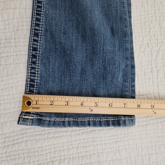 Miss Me Women’s Jeans Size 25 Signature Rise Boot Cut Denim Rhinestone Contrast - Picture 8 of 16